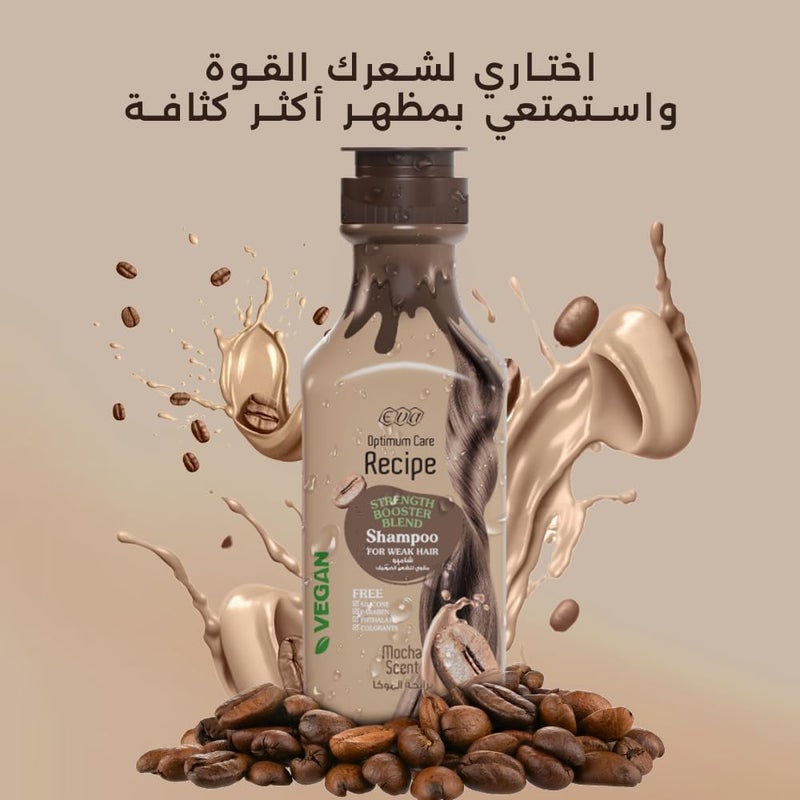 Eva Optimum Care Recipe Strength Booster Blend Shampoo Mocha Scent 350 Ml - Image 5